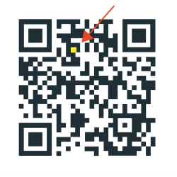 Image of QR code with cell highlighted